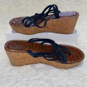 EUC Sam Edleman Cork Wedge Sandals